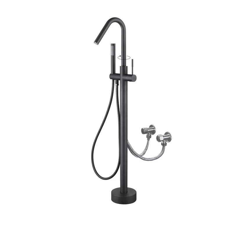 Floor Mounted Metal Freestanding Tub Filler Elbow Freestanding Bathtub Tap -Bathlova