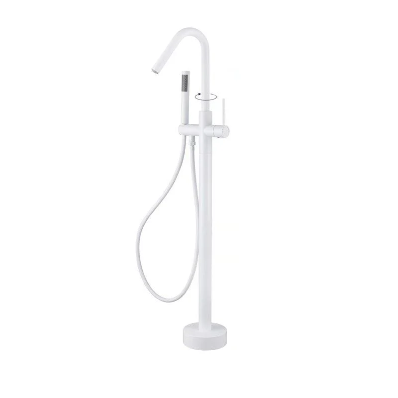 Floor Mounted Metal Freestanding Tub Filler Elbow Freestanding Bathtub Tap -Bathlova