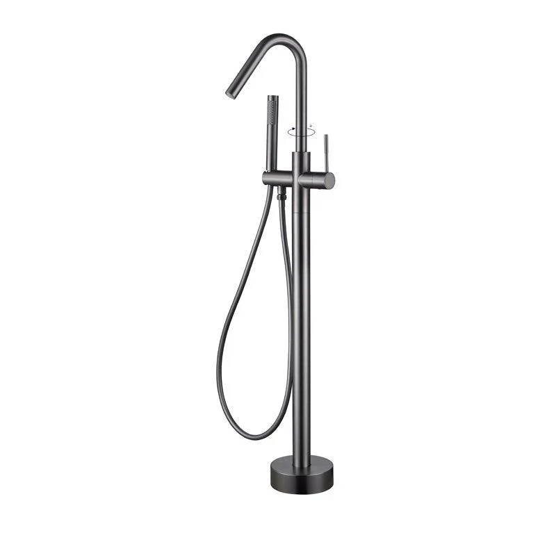 Floor Mounted Metal Freestanding Tub Filler Elbow Freestanding Bathtub Tap -Bathlova