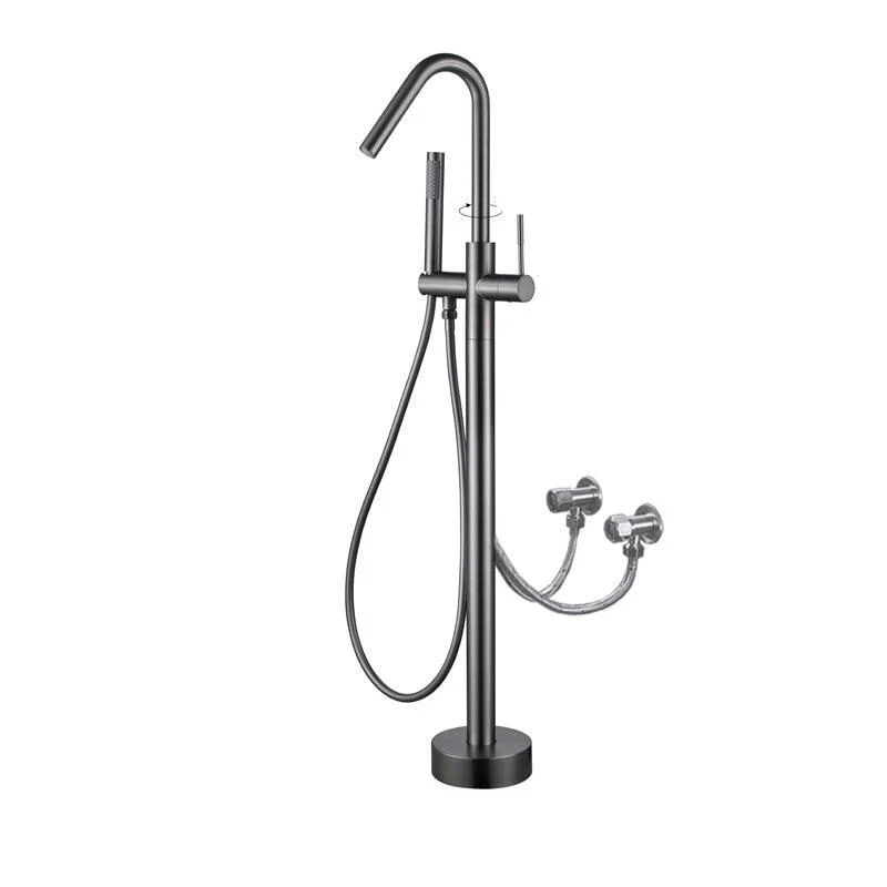 Floor Mounted Metal Freestanding Tub Filler Elbow Freestanding Bathtub Tap -Bathlova