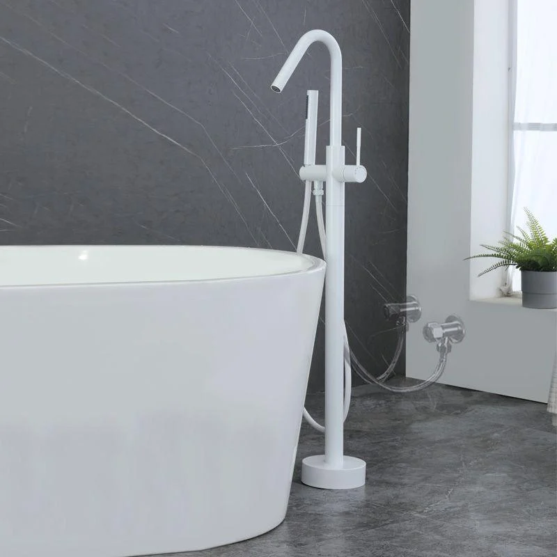 Floor Mounted Metal Freestanding Tub Filler Elbow Freestanding Bathtub Tap -Bathlova