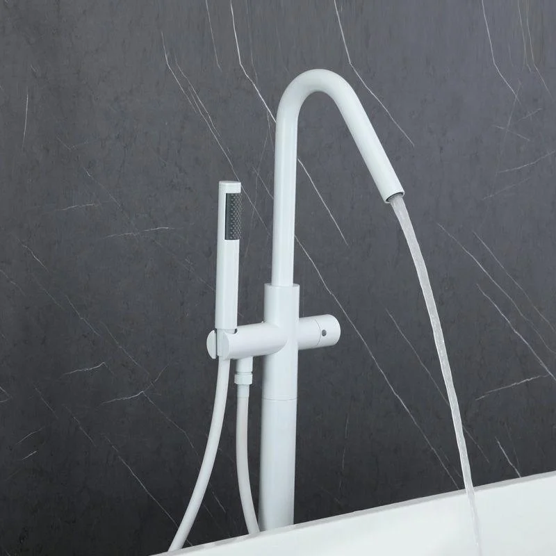 Floor Mounted Metal Freestanding Tub Filler Elbow Freestanding Bathtub Tap -Bathlova