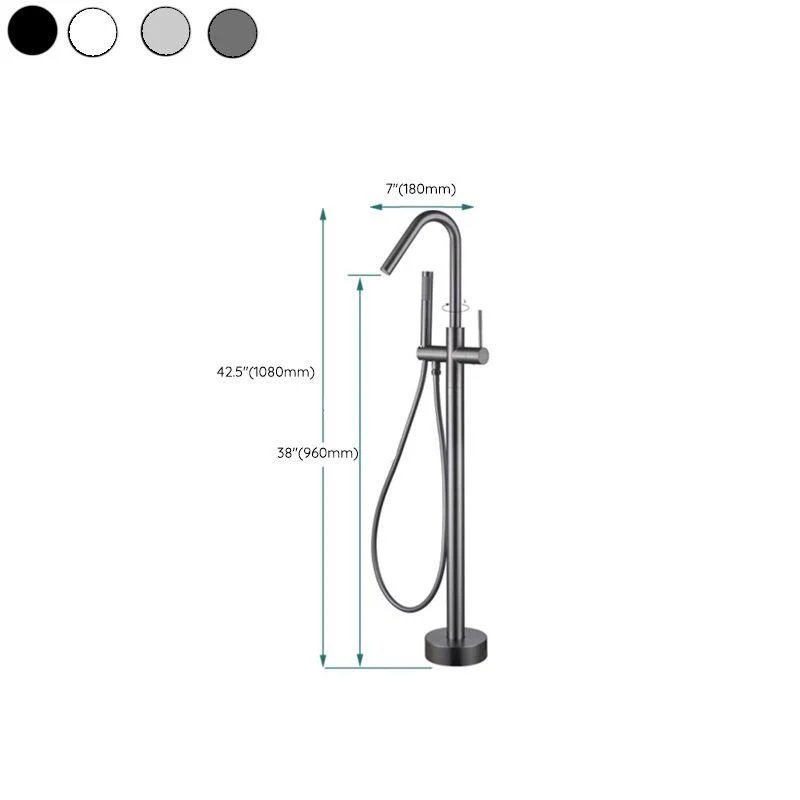 Floor Mounted Metal Freestanding Tub Filler Elbow Freestanding Bathtub Tap -Bathlova