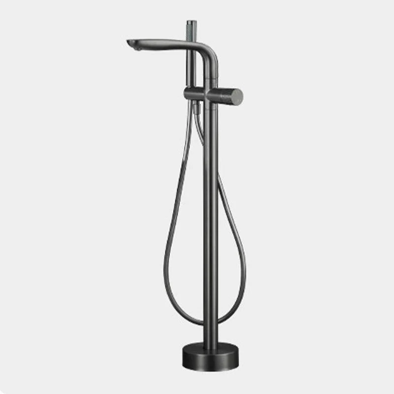 Floor Mounted Metal Freestanding Tub Filler Hand Shower Freestanding Tap -Bathlova