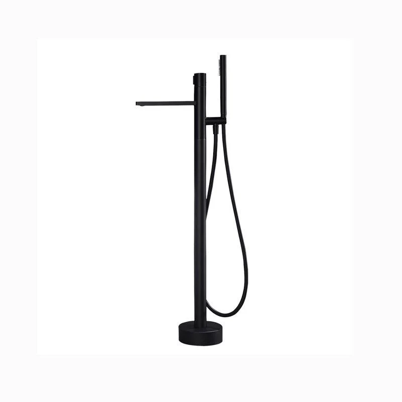 Floor Mounted Metal Freestanding Tub Filler High Arc Freestanding Bathtub Tap -Bathlova