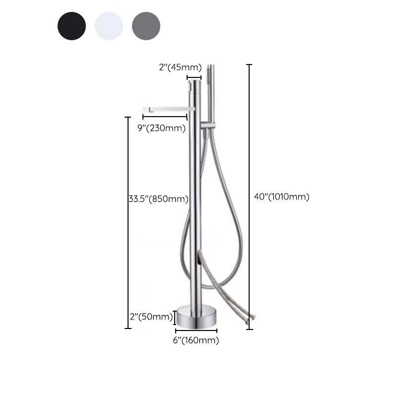 Floor Mounted Metal Freestanding Tub Filler High Arc Freestanding Bathtub Tap -Bathlova