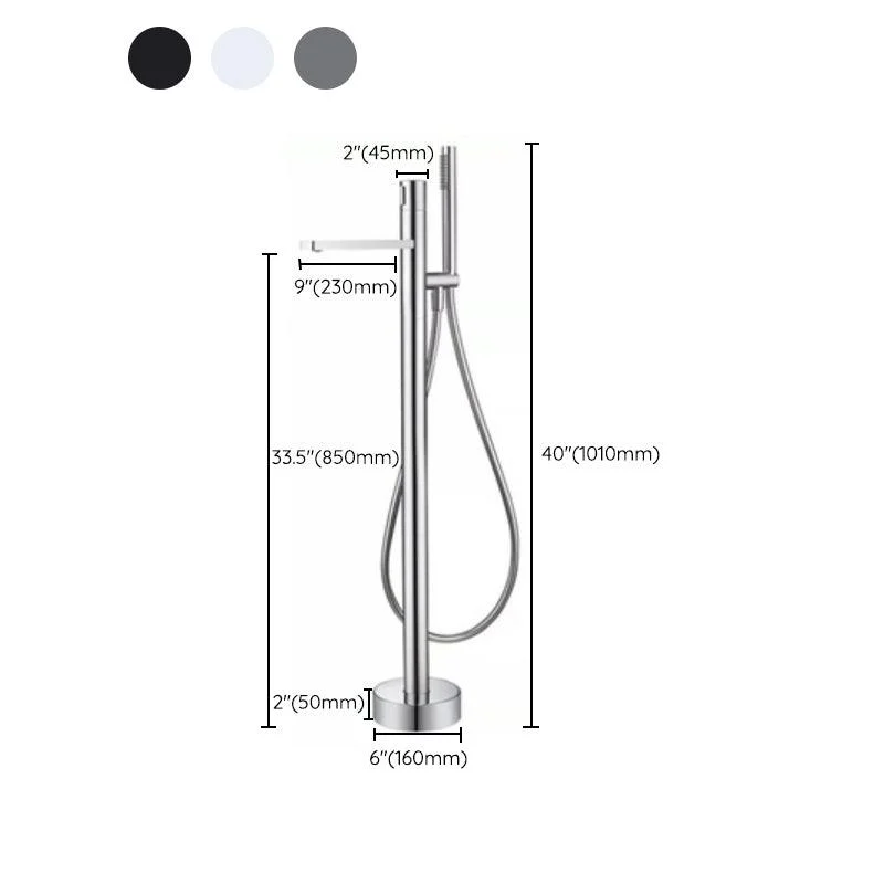 Floor Mounted Metal Freestanding Tub Filler High Arc Freestanding Bathtub Tap -Bathlova