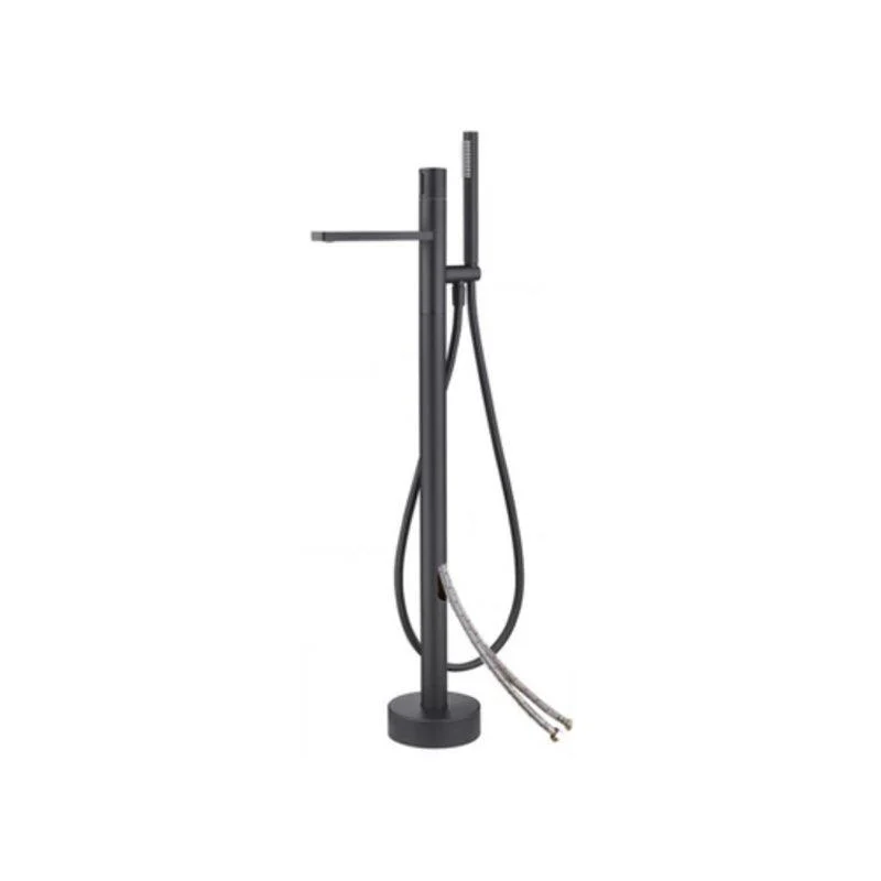 Floor Mounted Metal Freestanding Tub Filler High Arc Freestanding Bathtub Tap -Bathlova