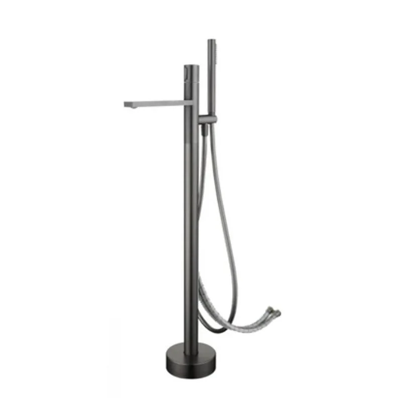 Floor Mounted Metal Freestanding Tub Filler High Arc Freestanding Bathtub Tap -Bathlova