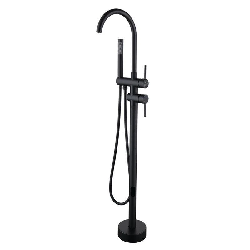 Floor Mounted Metal Freestanding Tub Filler High Arc Freestanding Tap -Bathlova