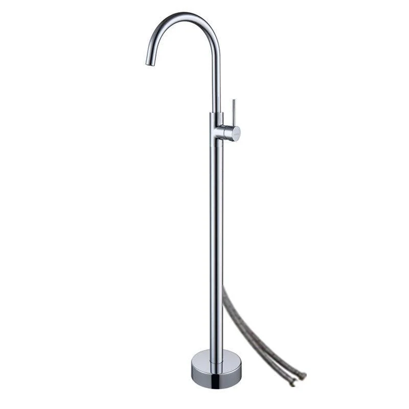 Floor Mounted Metal Freestanding Tub Filler High Arc Freestanding Tap -Bathlova