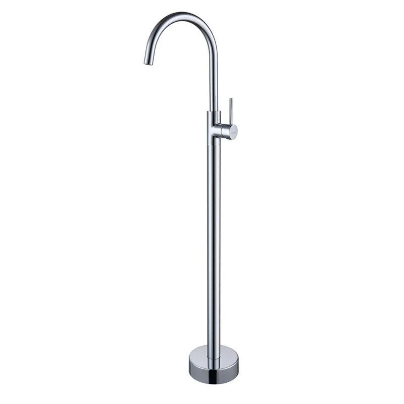 Floor Mounted Metal Freestanding Tub Filler High Arc Freestanding Tap -Bathlova