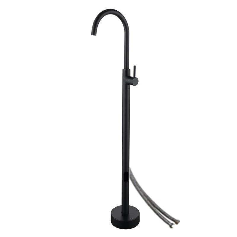 Floor Mounted Metal Freestanding Tub Filler High Arc Freestanding Tap -Bathlova