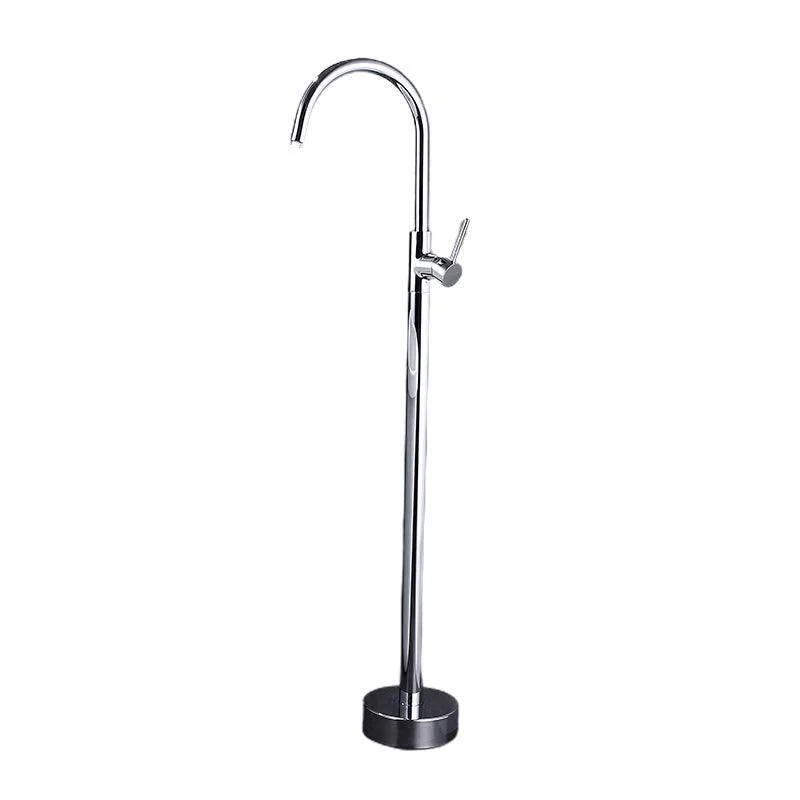 Floor Mounted Metal Freestanding Tub Filler High Arc Freestanding Tap with Hose -Bathlova