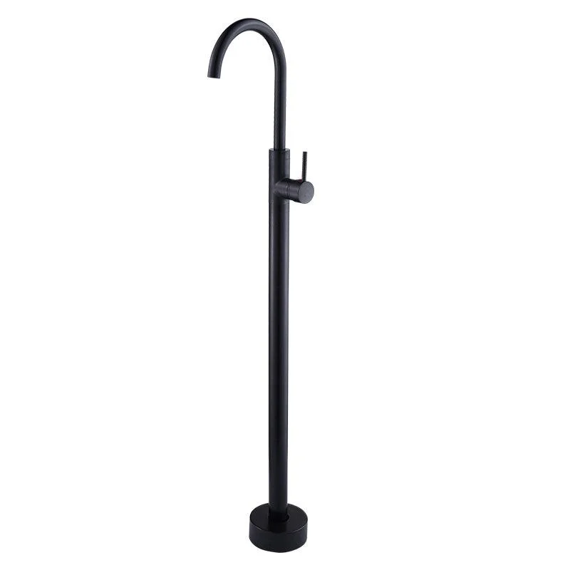 Floor Mounted Metal Freestanding Tub Filler High Arc Freestanding Tub Filler Trim -Bathlova