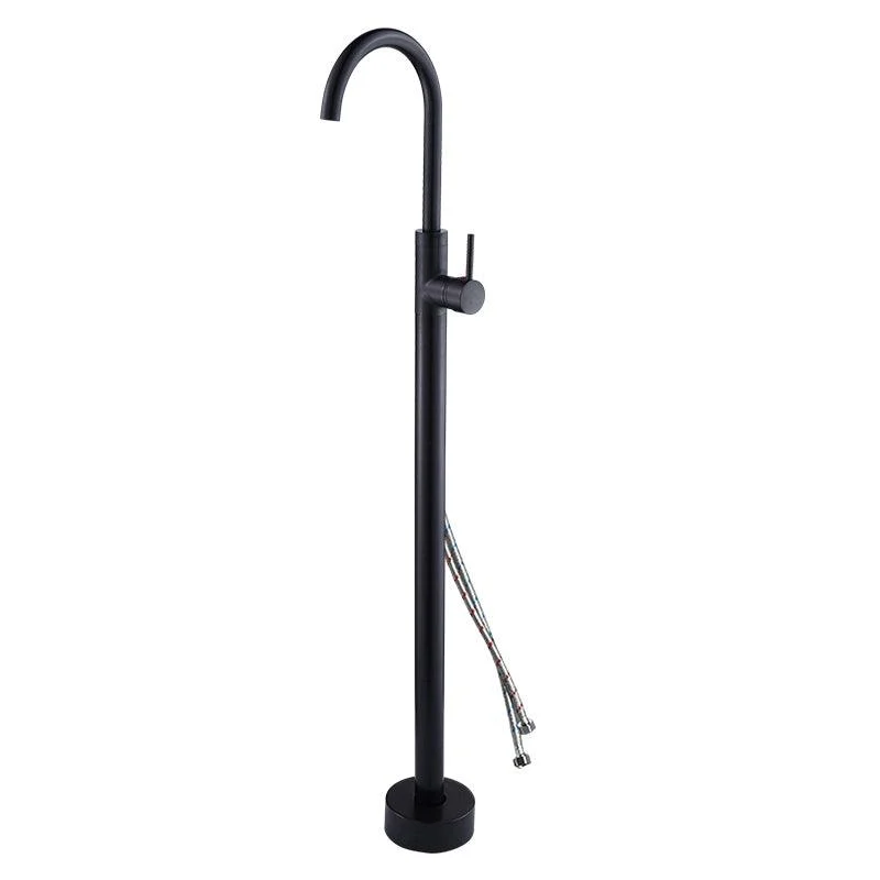 Floor Mounted Metal Freestanding Tub Filler High Arc Freestanding Tub Filler Trim -Bathlova