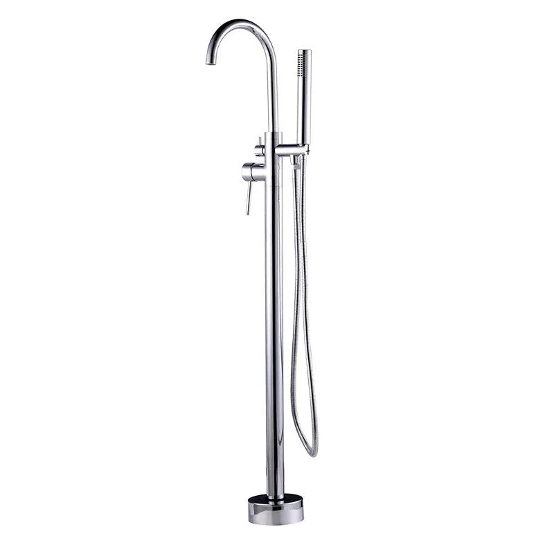 Floor Mounted Metal Freestanding Tub Filler High Arc Freestanding Tub Filler Trim -Bathlova