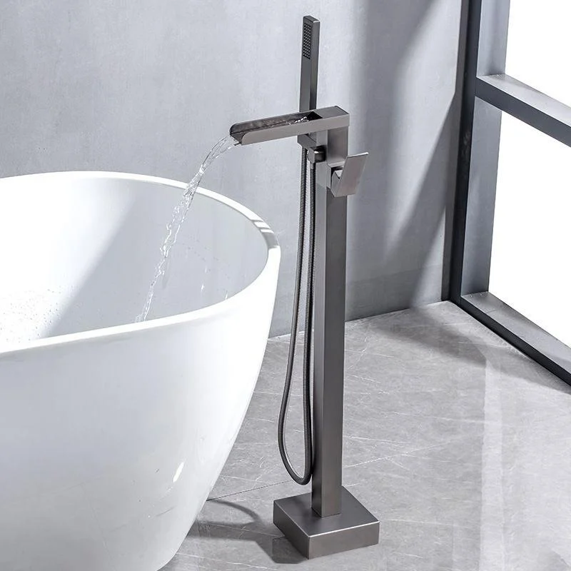 Floor Mounted Metal Freestanding Tub Filler One Handle Freestanding Bathtub Tap -Bathlova