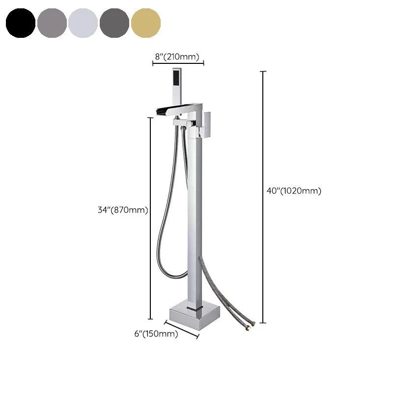 Floor Mounted Metal Freestanding Tub Filler One Handle Freestanding Bathtub Tap -Bathlova