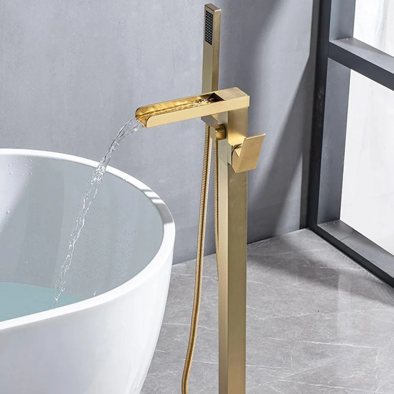 Floor Mounted Metal Freestanding Tub Filler One Handle Freestanding Bathtub Tap -Bathlova