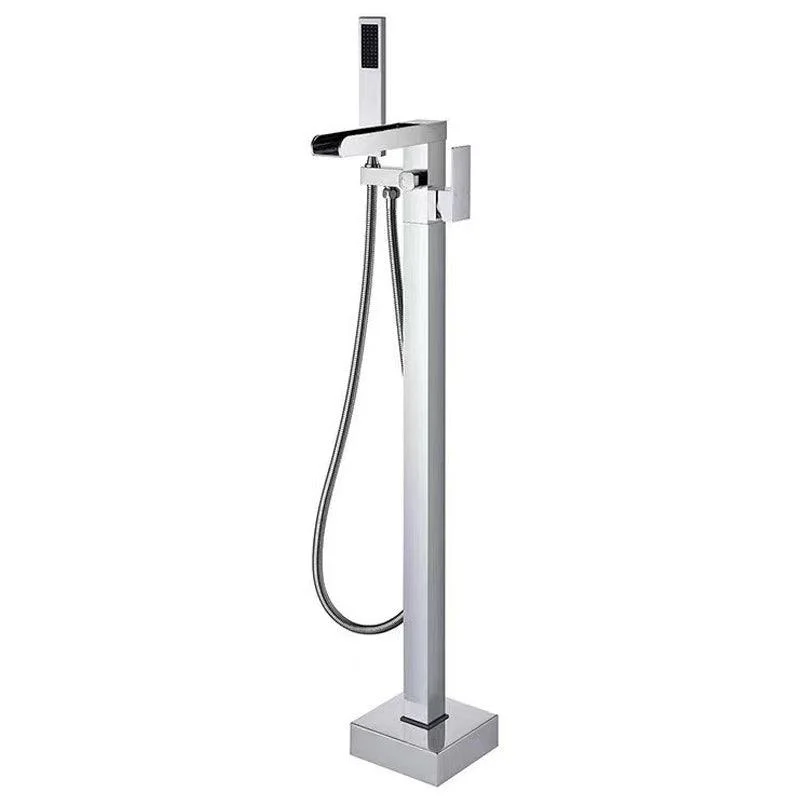 Floor Mounted Metal Freestanding Tub Filler One Handle Freestanding Bathtub Tap -Bathlova