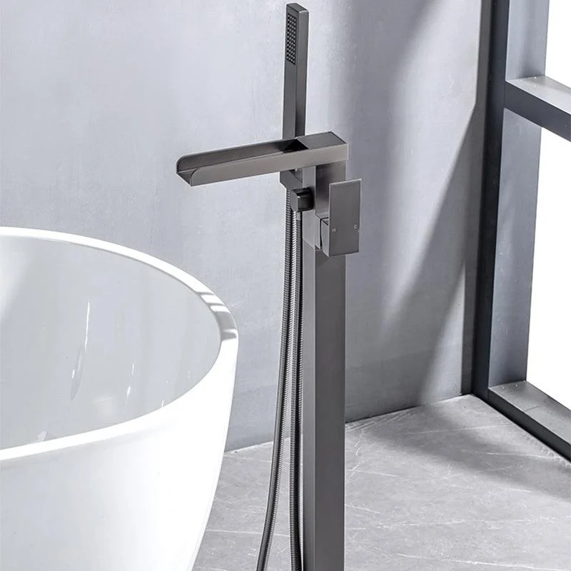 Floor Mounted Metal Freestanding Tub Filler One Handle Freestanding Bathtub Tap -Bathlova