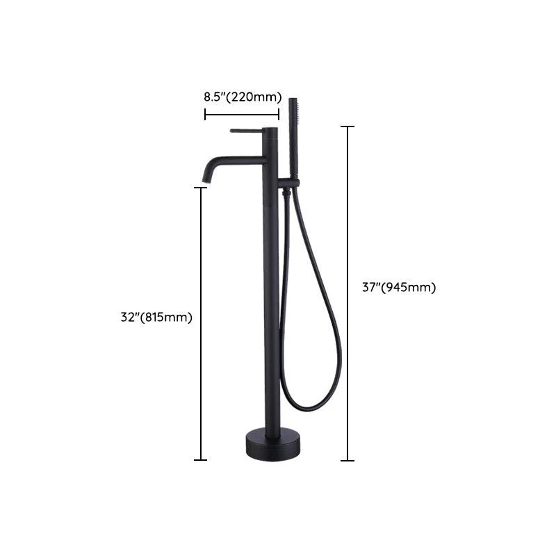 Floor Mounted Metal Freestanding Tub Filler One Handle Freestanding Tap -Bathlova