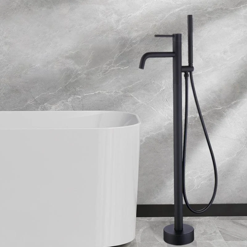 Floor Mounted Metal Freestanding Tub Filler One Handle Freestanding Tap -Bathlova