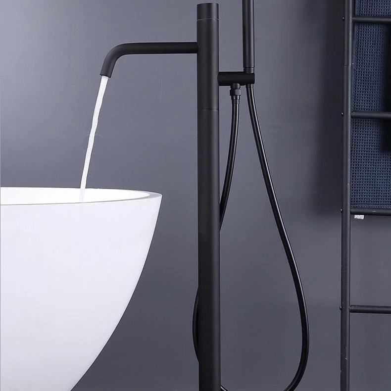 Floor Mounted Metal Freestanding Tub Filler One Handle Freestanding Tap -Bathlova