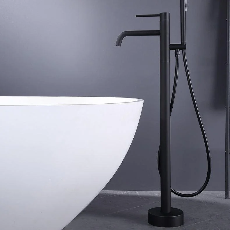 Floor Mounted Metal Freestanding Tub Filler One Handle Freestanding Tap -Bathlova