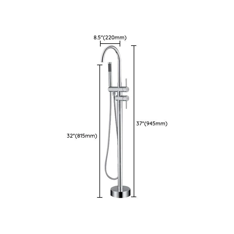 Floor Mounted Metal Freestanding Tub Filler One Handle Freestanding Tap -Bathlova