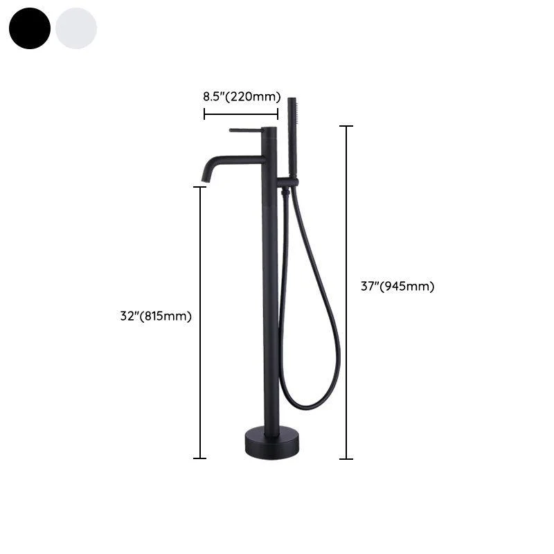 Floor Mounted Metal Freestanding Tub Filler One Handle Freestanding Tap -Bathlova