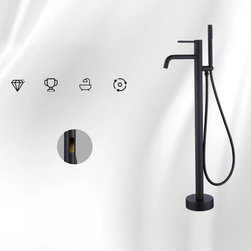 Floor Mounted Metal Freestanding Tub Filler One Handle Freestanding Tap -Bathlova