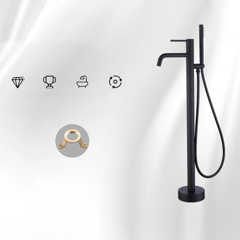 Floor Mounted Metal Freestanding Tub Filler One Handle Freestanding Tap -Bathlova