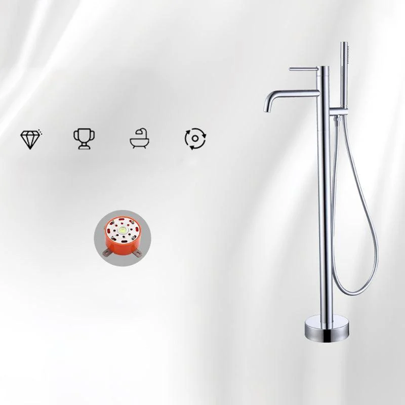 Floor Mounted Metal Freestanding Tub Filler One Handle Freestanding Tap -Bathlova