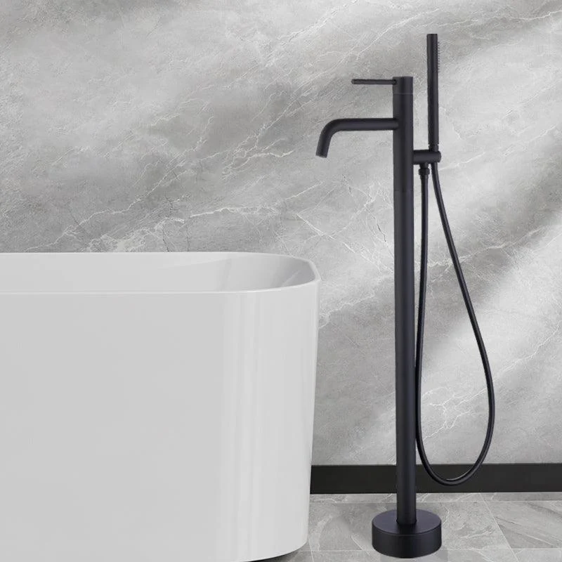 Floor Mounted Metal Freestanding Tub Filler One Handle Freestanding Tap -Bathlova