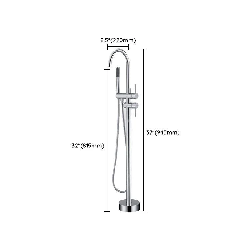 Floor Mounted Metal Freestanding Tub Filler One Handle Freestanding Tap -Bathlova