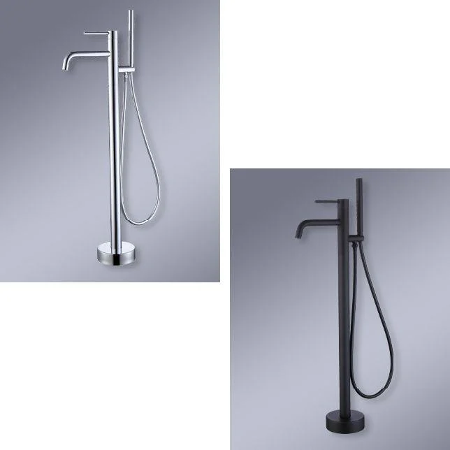 Floor Mounted Metal Freestanding Tub Filler One Handle Freestanding Tap -Bathlova