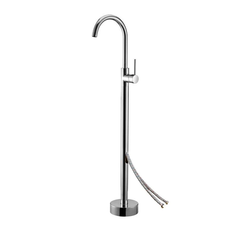 Floor Mounted Metal Freestanding Tub Filler One Handle Freestanding Tub Filler Trim -Bathlova