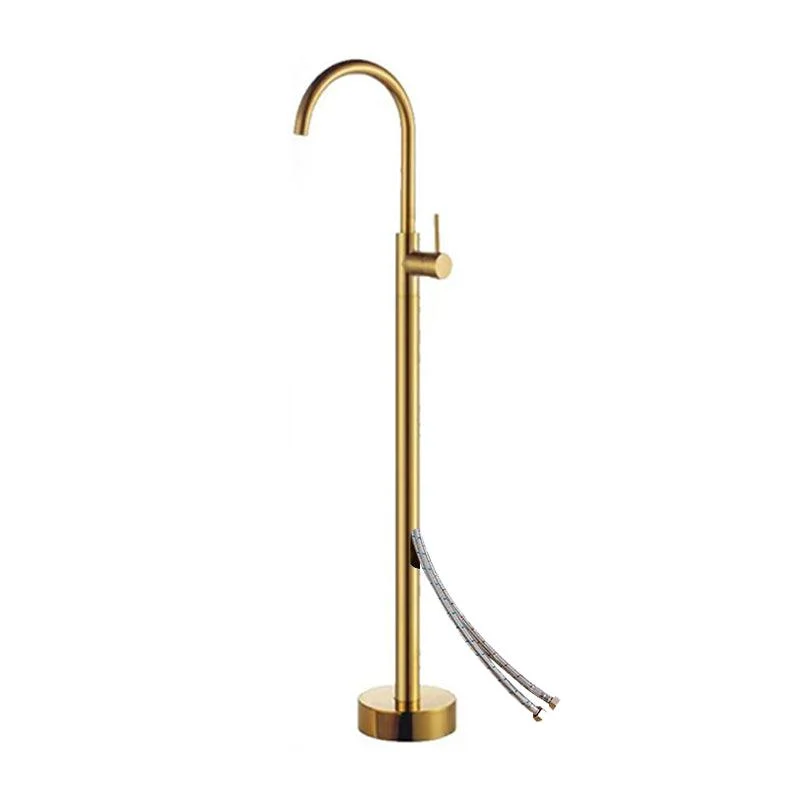 Floor Mounted Metal Freestanding Tub Filler One Handle Freestanding Tub Filler Trim -Bathlova