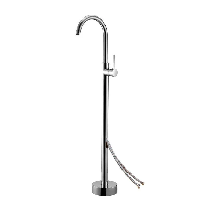 Floor Mounted Metal Freestanding Tub Filler One Handle Freestanding Tub Filler Trim -Bathlova