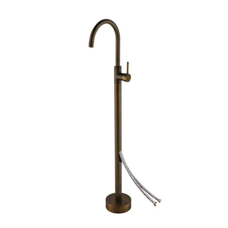 Floor Mounted Metal Freestanding Tub Filler One Handle Freestanding Tub Filler Trim -Bathlova