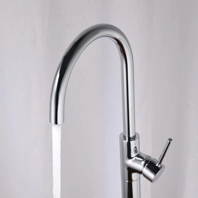 Floor Mounted Metal Freestanding Tub Filler One Handle Freestanding Tub Filler Trim -Bathlova