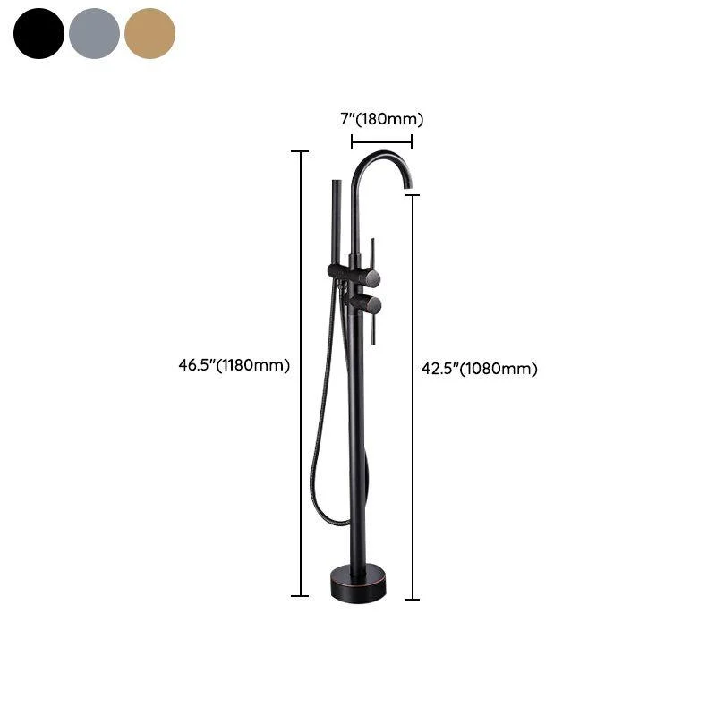 Floor Mounted Metal Freestanding Tub Filler One Hold Freestanding Tub Filler Trim -Bathlova