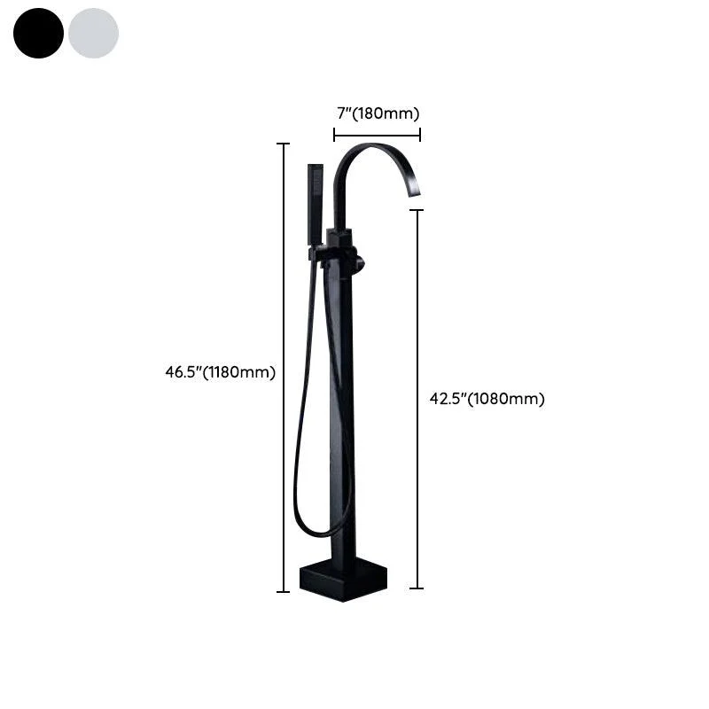 Floor Mounted Metal Freestanding Tub Filler One Hold Freestanding Tub Filler Trim -Bathlova