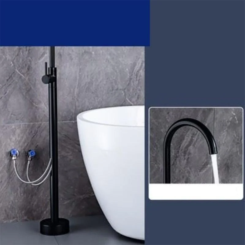 Floor Mounted Metal Freestanding Tub Filler One Hold Freestanding Tub Filler Trim -Bathlova