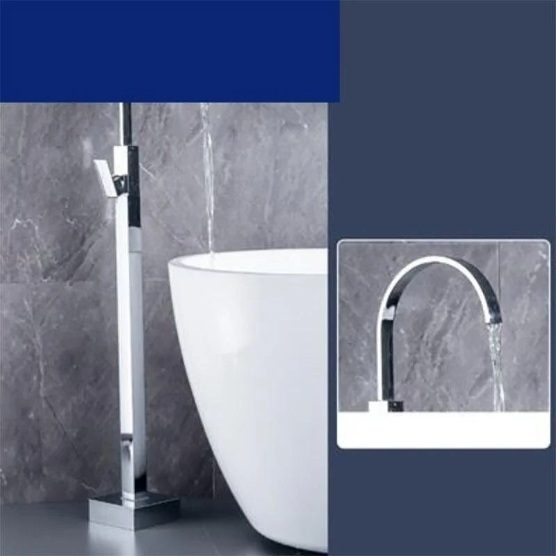 Floor Mounted Metal Freestanding Tub Filler One Hold Freestanding Tub Filler Trim -Bathlova