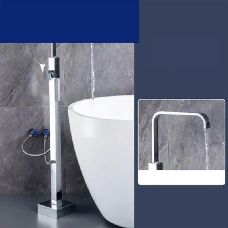 Floor Mounted Metal Freestanding Tub Filler One Hold Freestanding Tub Filler Trim -Bathlova