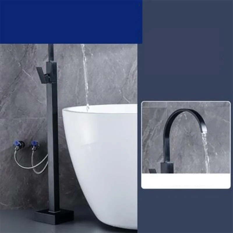 Floor Mounted Metal Freestanding Tub Filler One Hold Freestanding Tub Filler Trim -Bathlova