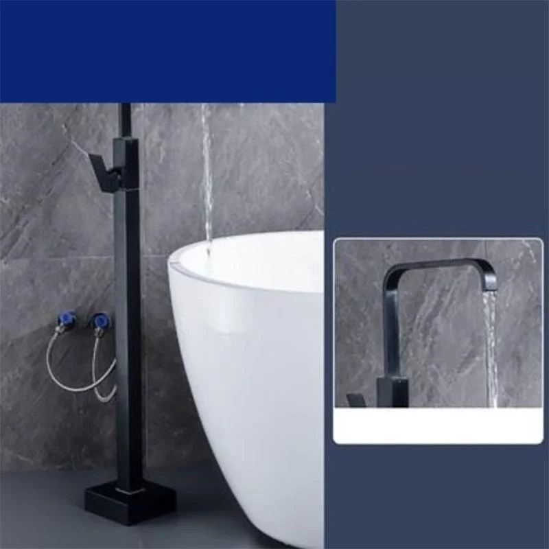 Floor Mounted Metal Freestanding Tub Filler One Hold Freestanding Tub Filler Trim -Bathlova